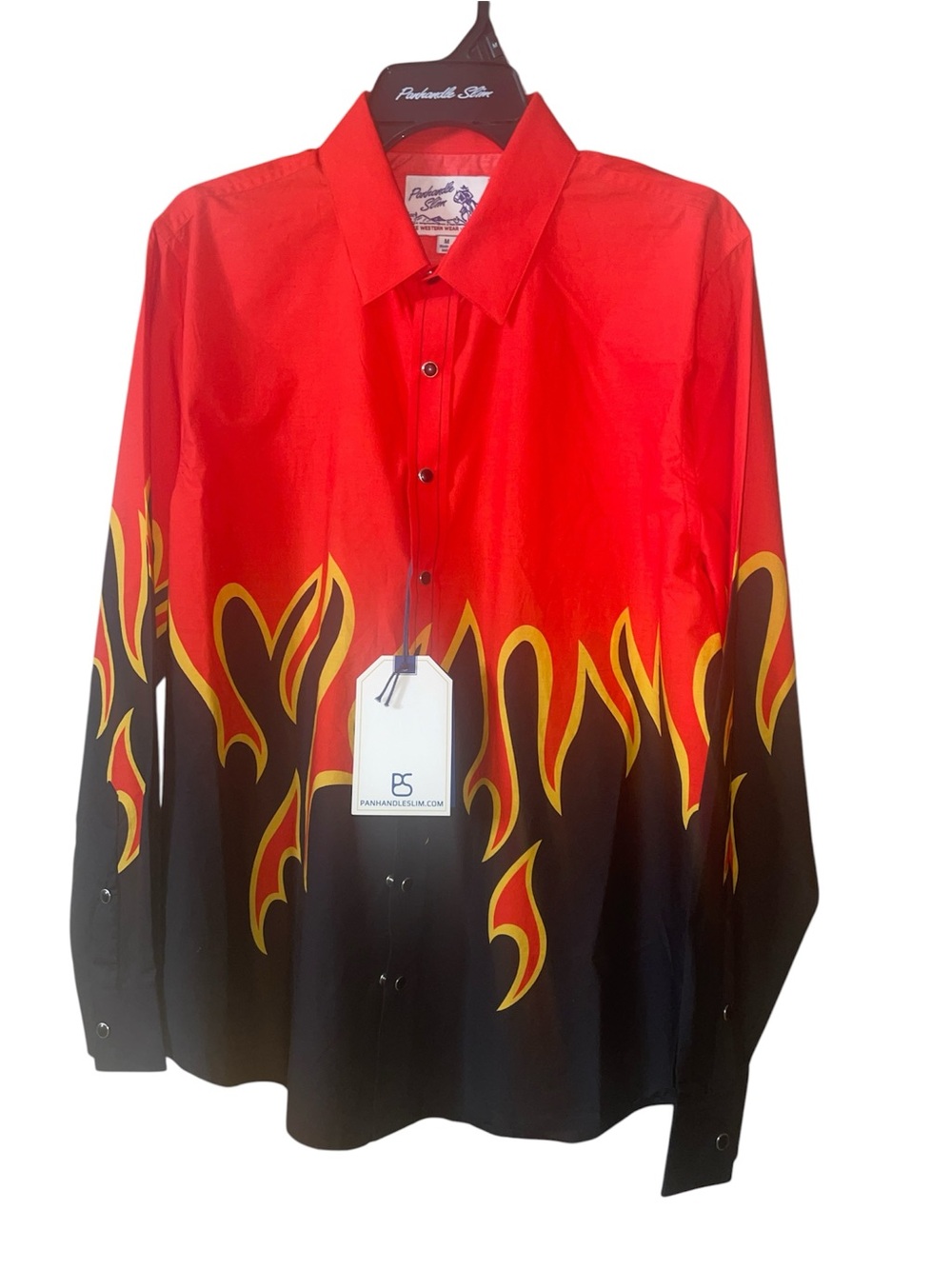Panhandle Slim Brooks & Dunn Vintage Flame Print Long Sleeve Snap Western Shirt